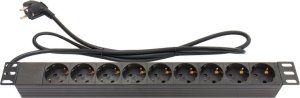 Kabel zasilający Alcasa Alcasa GC-N0077 rozgałęziacz 1,8 m 9 x gniazdo sieciowe Wewnętrzna Czarny 1