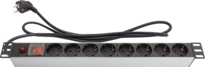 Kabel zasilający Alcasa Alcasa GC-N0087 rozgałęziacz 1,8 m 8 x gniazdo sieciowe Wewnętrzna Czarny, Srebrny 1