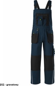 RIMECK Ranger W04 - ADLER - Spodnie robocze ogrodniczki męskie, Cordura, 270 g/m2, 65 % poliester, 35 % bawełna - granatowy 44/46 1