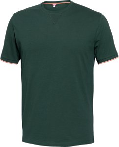 INDUSTRIAL STARTER IS-08182 - T-shirt Rapallo z bawełny czesanej Jersey z kontrastowymi lamówkami na rękawach i kołnierzu, 100% bawełna - zieleń butelkowa 3XL 1