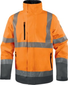 Kurtka męska Delta Plus TRACK - kurtka ostrzegawcza ocieplana z poliestru powlekanego PU 4 kieszenie. tkanina pikowana, poliester ripstop - pomarańczowy fluo-szary XL 5