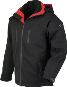 Kurtka męska INDUSTRIAL STARTER FOXY 04522 - Kurtka softshell ocieplana, przeciwdeszczowa i oddychająca, kaptur, 5 kieszeni - czarna 5XL 1