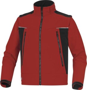 Kurtka męska Delta Plus ORSA - bluza "softshell" z poliestru i elastanu, 2w1, 3 warstwy laminowane, kryty zamek błyskawiczny, kaptur, 3 kieszenie - czerwono-czarny 3XL 3