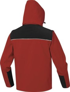 Kurtka męska Delta Plus ORSA - bluza "softshell" z poliestru i elastanu, 2w1, 3 warstwy laminowane, kryty zamek błyskawiczny, kaptur, 3 kieszenie - czerwono-czarny 3XL 4