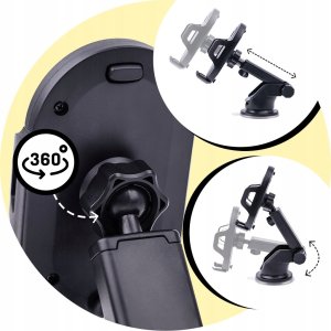 Hello Case UCHWYT DO SAMOCHODU NA TELEFON SZYBĘ KOKPIT MOCNY   KABEL USB 3 W 1 3