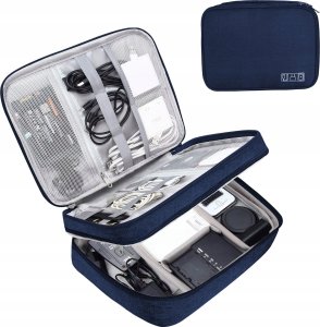 Hello Case ORGANIZER TORBA PODRÓŻNA NA KABLE ŁADOWARKI ELEKTRONIKĘ ETUI GRANATOWY 1