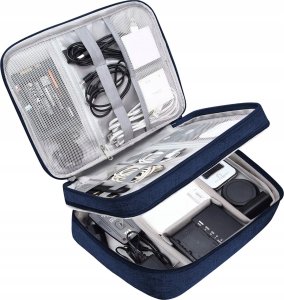 Hello Case ORGANIZER TORBA PODRÓŻNA NA KABLE ŁADOWARKI ELEKTRONIKĘ ETUI GRANATOWY 2