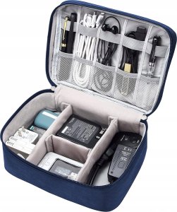 Hello Case ORGANIZER TORBA PODRÓŻNA NA KABLE ŁADOWARKI ELEKTRONIKĘ ETUI GRANATOWY 3