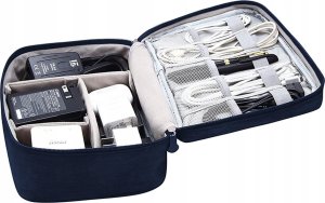 Hello Case ORGANIZER TORBA PODRÓŻNA NA KABLE ŁADOWARKI ELEKTRONIKĘ ETUI GRANATOWY 4