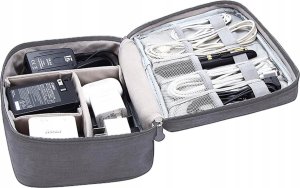 Organizer Hello Case ORGANIZER TORBA PODRÓŻNA NA KABLE ŁADOWARKI ELEKTRONIKĘ ETUI SZARY 4