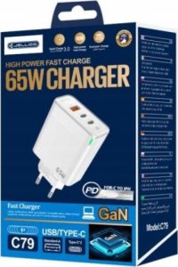 Ładowarka Jellico Ładowarka Szybka Quick 65W 2 x USB-C  USB3.0   kabel do iphone lightning 5