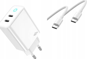 Ładowarka Jellico JELLICO ładowarka sieciowa EU19 GaN PD 40W 2xUSB-C Biały   Kabel 2x USB - C 9