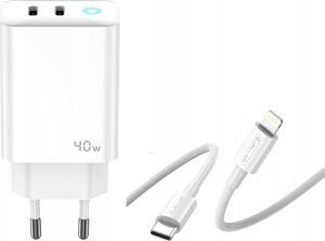 Ładowarka Jellico JELLICO Mocna ładowarka sieciowa 40W 2xUSB C   kabel USB C - Lightning 3