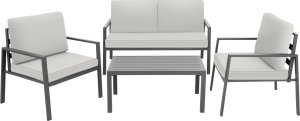 Tectake Meble ogrodowe, zestaw wypoczynkowy Gteborg - jasnoszary 9