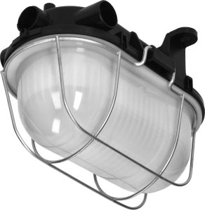 Lampa sufitowa Orno OVAL 7040T, oprawa oświetleniowa, 40W, E27, IP44, IK10, klosz poliwęglan matowy, podstawa polipropylen, siatka metalowa, czarna 1