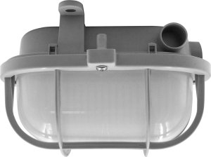 Lampa sufitowa Orno OVAL 7040T/P, oprawa oświetleniowa, 40W, E27, IP44, IK10, klosz poliwęglan matowy, podstawa polipropylen, siatka plastikowa, szara 1