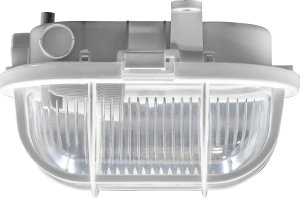 Lampa sufitowa Orno OVAL 7040T/P, oprawa oświetleniowa, 40W, E27, IP44, IK10, klosz poliwęglan przeźroczysty, podstawa polipropylen, siatka plastikowa, szara 1