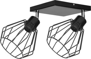 Lampa sufitowa Orno PINO oprawa ścienno-sufitowa, moc max. 2x60W, E27, czarna, podstawa kwadrat 1