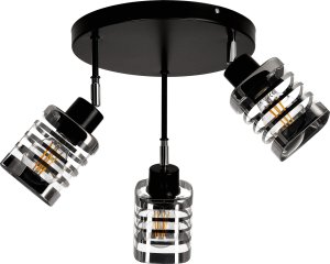 Lampa sufitowa Orno SIENA 3P E27, oprawa ścienno-sufitowa, max. 3x60W, czarna, podstawa okrągła, ruchome głowice lampy, różne poziomy 1