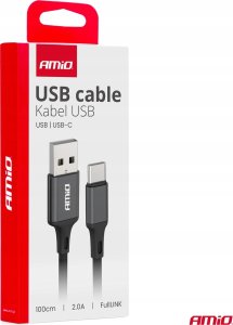 Kabel USB AMiO Kabel do ładowania usb-a - usb-c 2a 100cm fulllink amio-03899 3