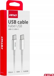 Kabel USB AMiO USB-C - USB-C 1 m Biały 3