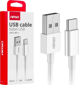 Kabel USB AMiO Kabel do ładowania usb-a - usb-c 2a 100cm fulllink amio-03893 1