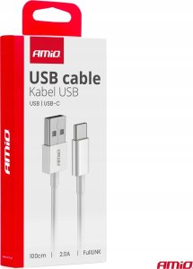 Kabel USB AMiO Kabel do ładowania usb-a - usb-c 2a 100cm fulllink amio-03893 3