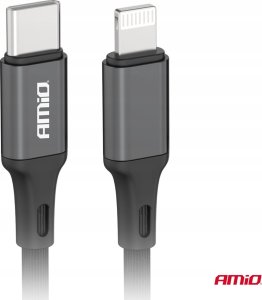 Kabel USB AMiO USB-C - Lightning 1 m Czarny 2