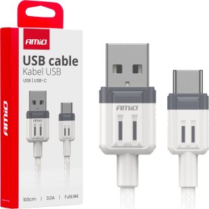 Kabel USB AMiO Kabel do ładowania usb-a - usb-c 3a 100cm fulllink amio-03905 1