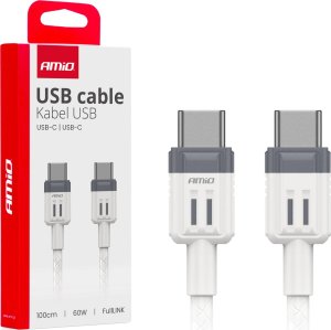 Kabel USB AMiO Kabel do ładowania usb-c - usb-c 60w 100cm fulllink amio-03908 1