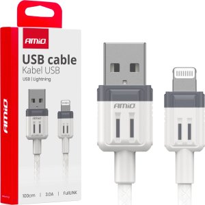 Kabel USB AMiO Kabel do ładowania usb-a - lightning iphone 3a 100cm fulllink amio-03907 1