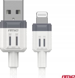 Kabel USB AMiO USB-A - Lightning 1 m Biały 2