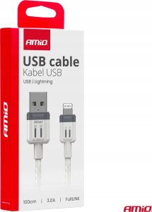 Kabel USB AMiO USB-A - Lightning 1 m Biały 3