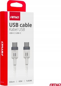 Kabel USB AMiO USB-C - USB-C 2 m Biały 3