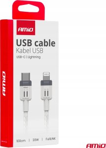 Kabel USB AMiO USB-C - Lightning 1 m Biały 3