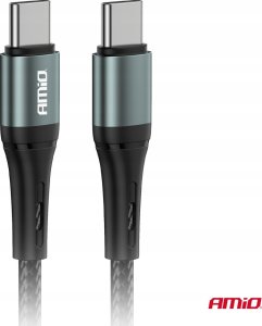 Kabel USB AMiO USB-C - USB-C 2 m Czarny 2