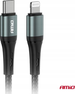 Kabel USB AMiO USB-C - Lightning 1 m Czarny 5