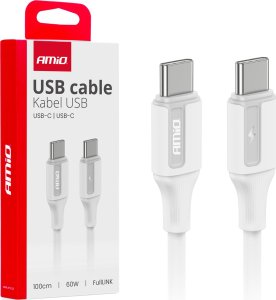 Kabel USB AMiO Kabel do ładowania usb-c - usb-c 60w 100cm fulllink amio-03920 1