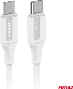 Kabel USB AMiO USB-C - USB-C 1 m Biały 2