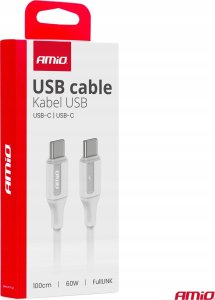 Kabel USB AMiO USB-C - USB-C 1 m Biały 3
