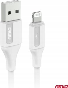 Kabel USB AMiO USB-A - Lightning 1 m Biały 2