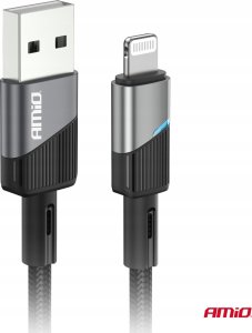 Kabel USB AMiO USB-A - Lightning 1 m Czarny 2