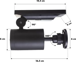 CE Solarna atrapa kamery, migająca dioda, czujnik ruchu, oświetlenie LED, naklejka gratis, SOL1801S 8