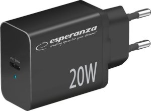 Ładowarka Esperanza EZC104K Esperanza ładowarka sieciowa 20w usb-c pd czarna 1