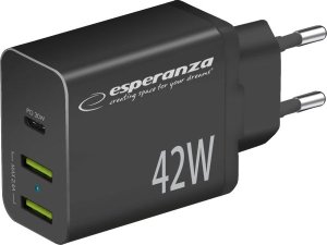 Ładowarka Esperanza EZC106K Esperanza ładowarka sieciowa 42w usb-c pd 30w / 2x usb-a 12w 1