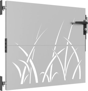 vidaXL Furtka ogrodowa, 85x75 cm, stal kortenowska, motyw trawy 3