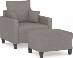 vidaXL Fotel z podnóżkiem, taupe, 60 cm, obity tkaniną 2