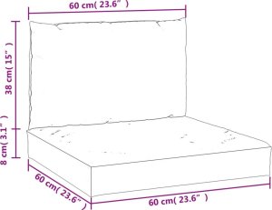 vidaXL Poduszki na palety, 2 szt., czerwone, tkanina Oxford 10