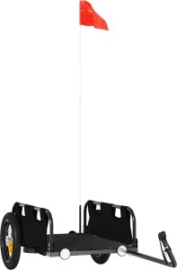 vidaXL Przyczepka rowerowa, czarna, tkanina Oxford i żelazo 2