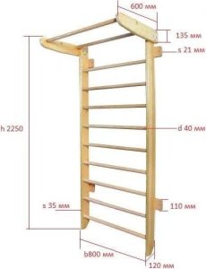 Małpiszon Drabinka gimnastyczna przyścienna biała Numi Irelio 3